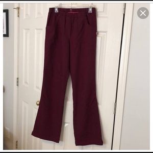 Small urbane maroon scrubs